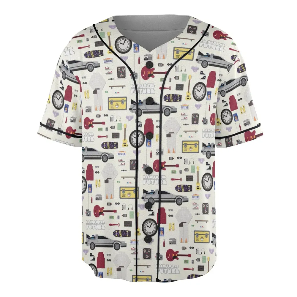 Back to the Future Pattern Unisex Baseball Jersey - 3