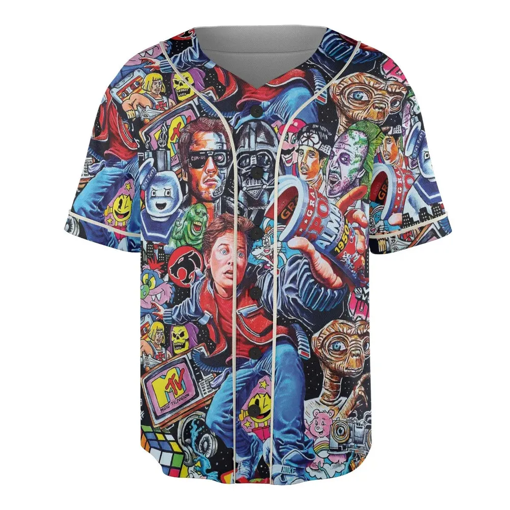 Back To The 80s Pop Culture 80s Movies Characters Unisex Baseball Jersey - 3