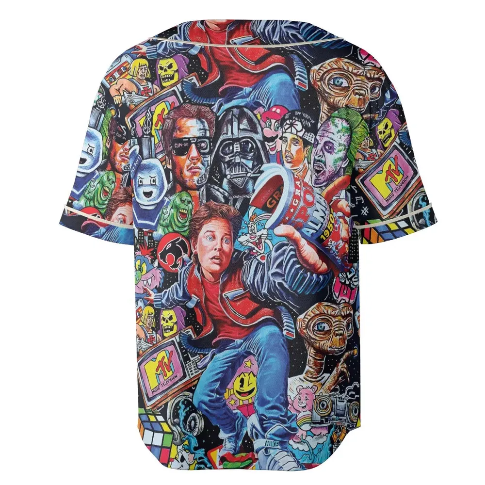 Back To The 80s Pop Culture 80s Movies Characters Unisex Baseball Jersey - 4