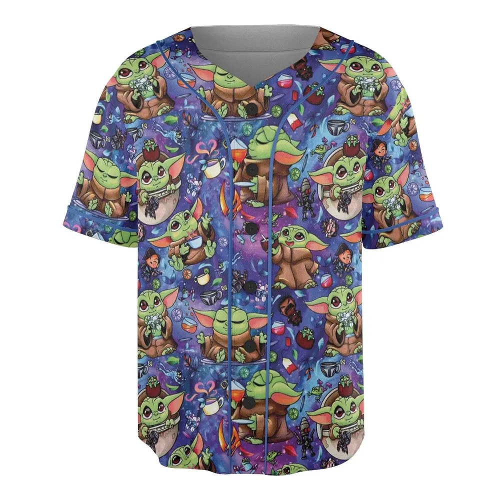 Baby Yoda In the Galaxy Unisex Baseball Jersey - 3