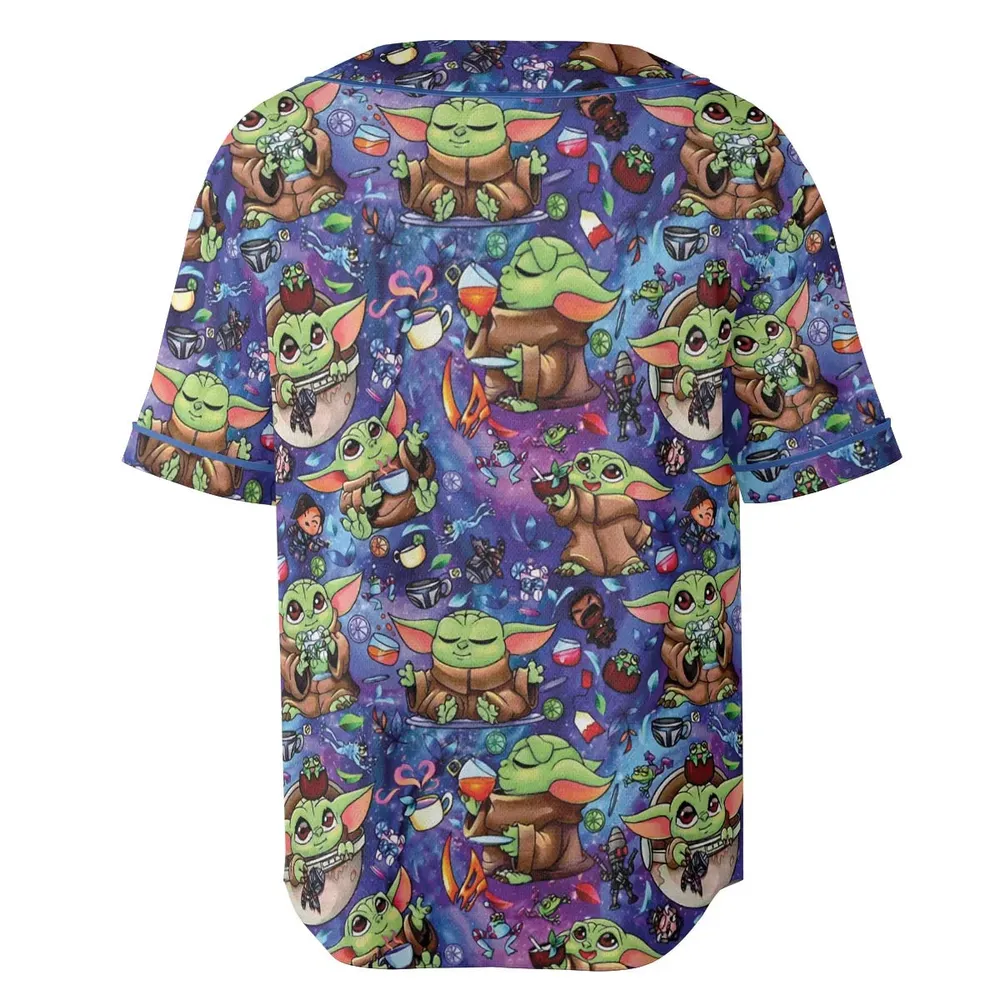 Baby Yoda In the Galaxy Unisex Baseball Jersey - 4