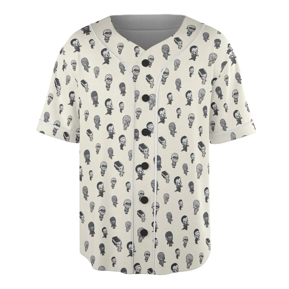 Baby Monsters Pattern Unisex Baseball Jersey - 3