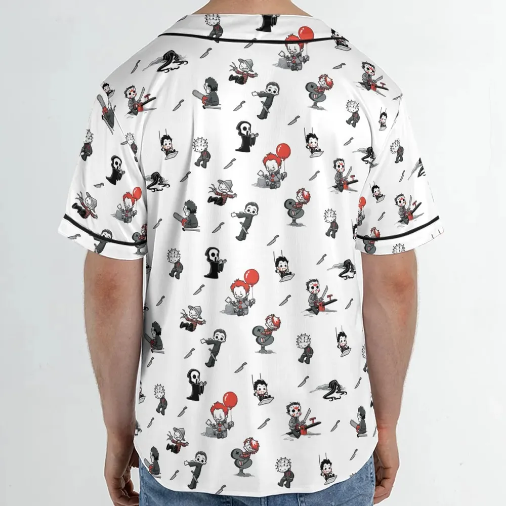 Baby Horror Characters Pattern Unisex Baseball Jersey - 2