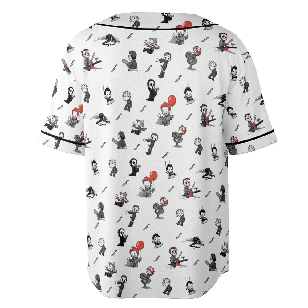 Baby Horror Characters Pattern Unisex Baseball Jersey - 4