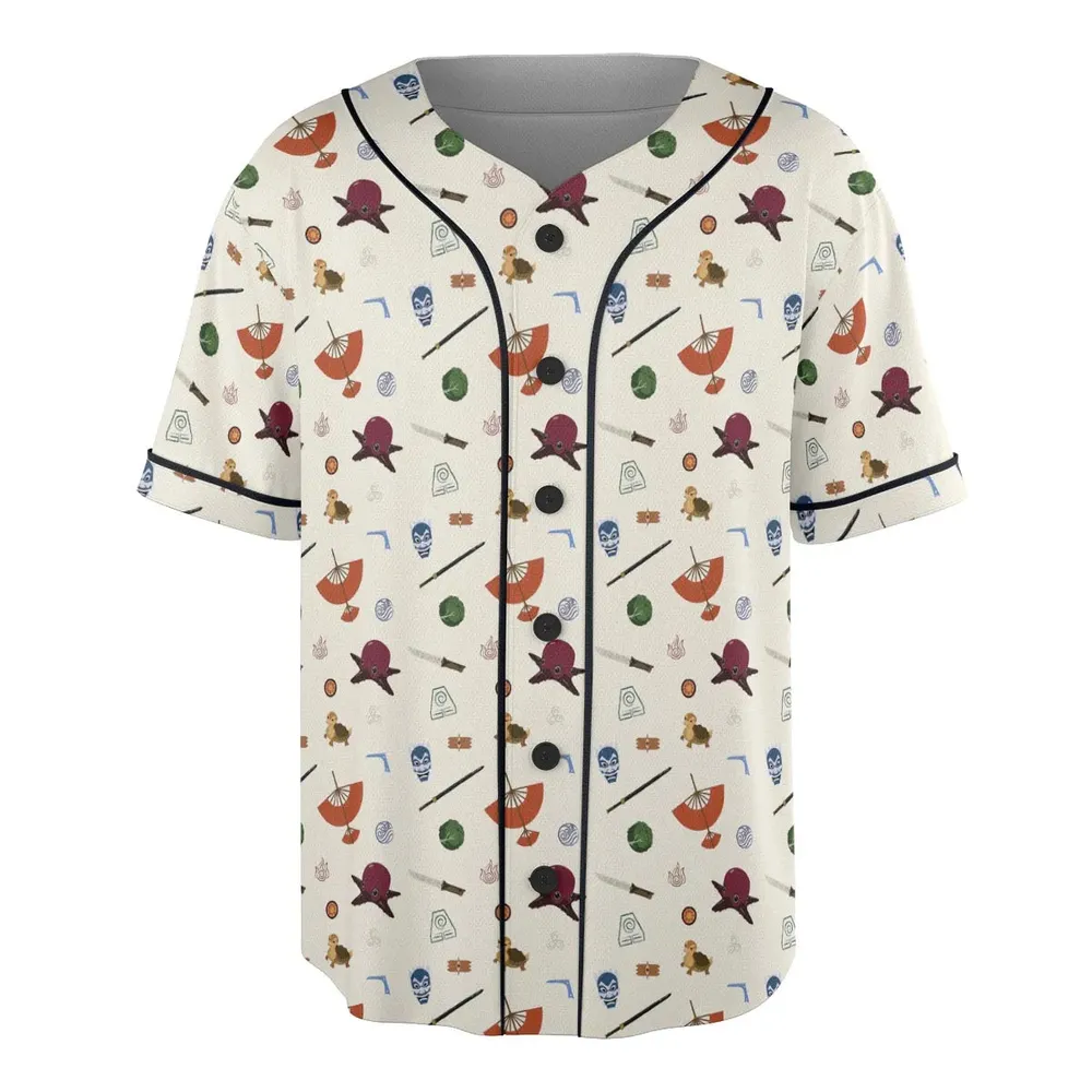 Avatar The Last Airbender Medley Pattern Unisex Baseball Jersey - 3