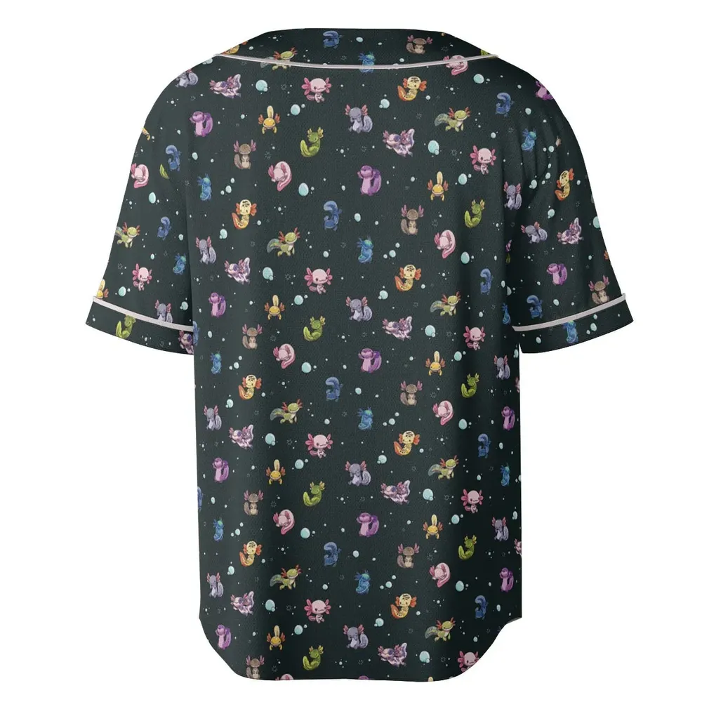 Axolotls Of The World Pattern Unisex Baseball Jersey - 4