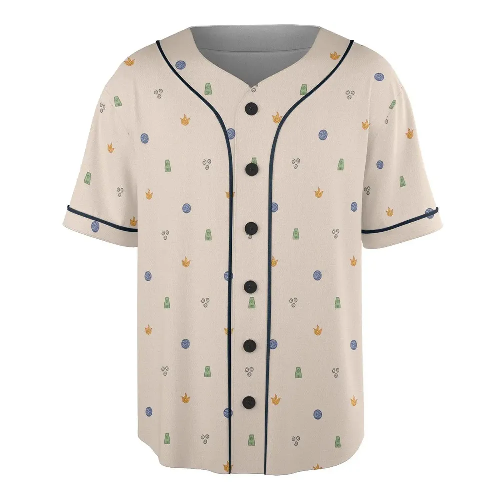 Avatar The Last Airbender Four Elements Pattern Unisex Baseball Jersey - 3