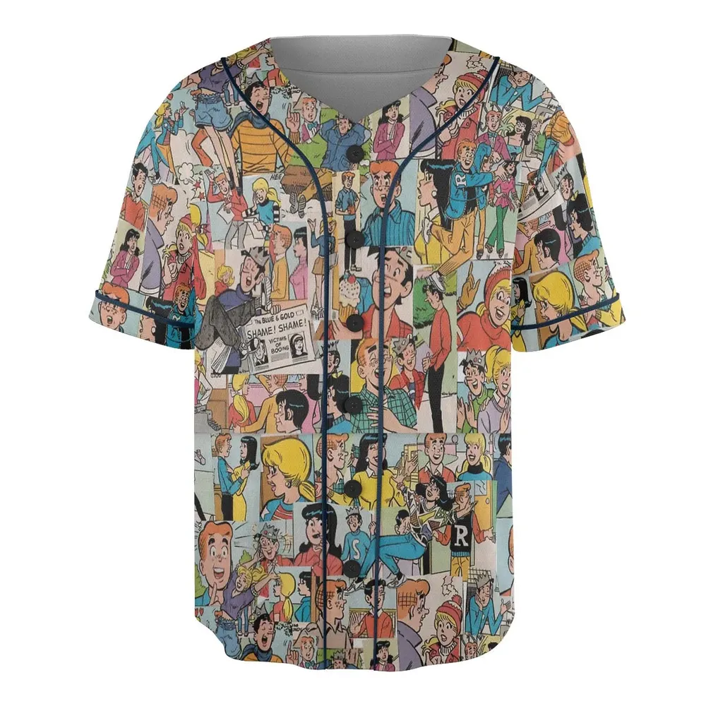 Archie Comics Characters Collage Unisex Baseball Jersey - 3
