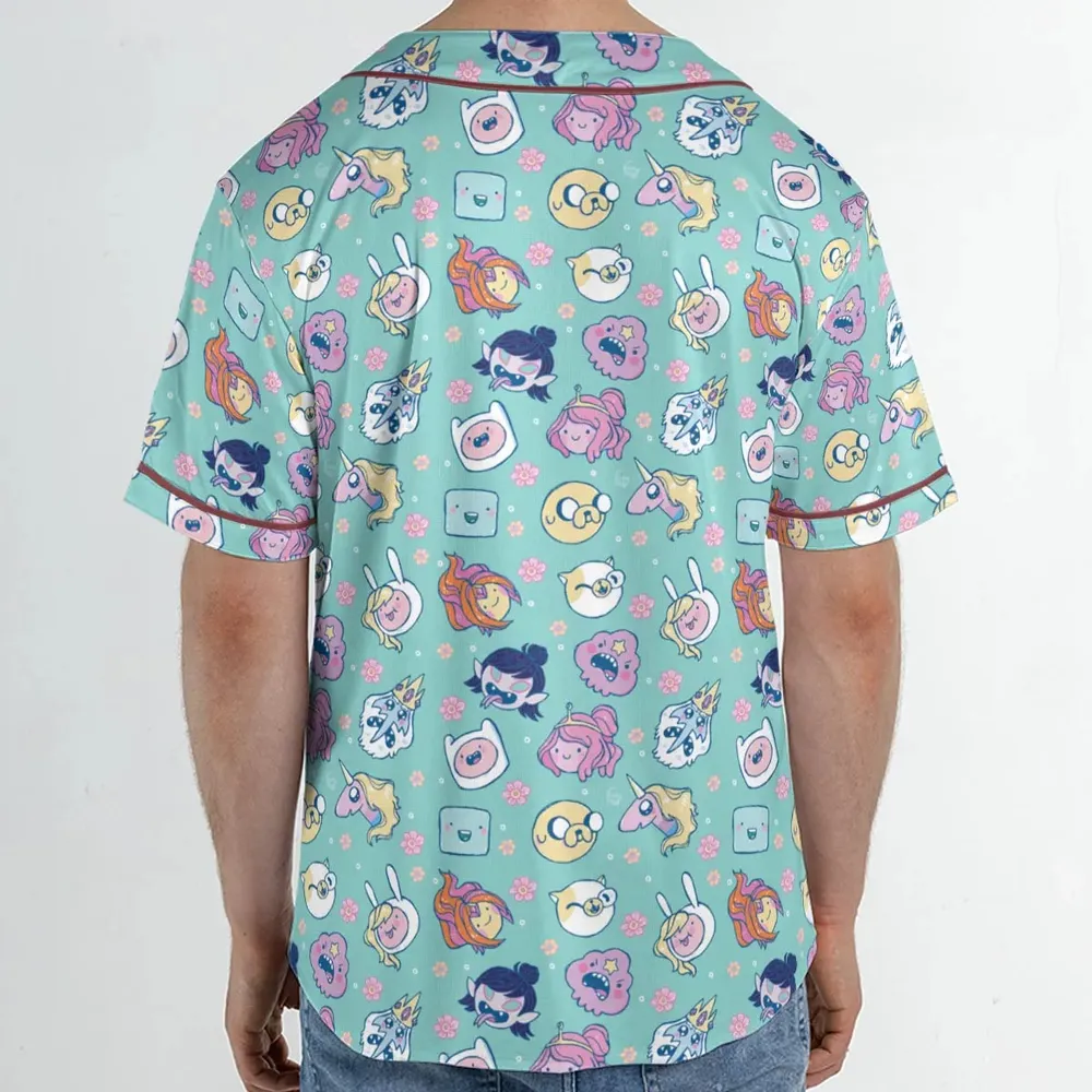 Adventure Time Floral Pattern Unisex Baseball Jersey - 2