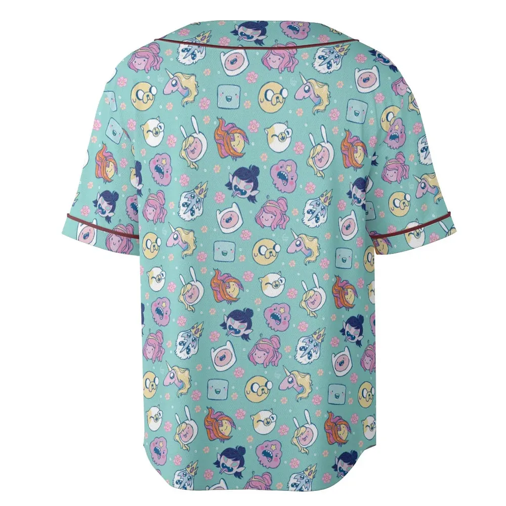 Adventure Time Floral Pattern Unisex Baseball Jersey - 4