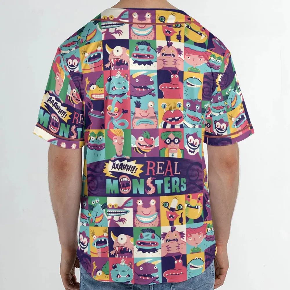 Aaahh!!! Real Monsters Characters Pattern Unisex Baseball Jersey - 2