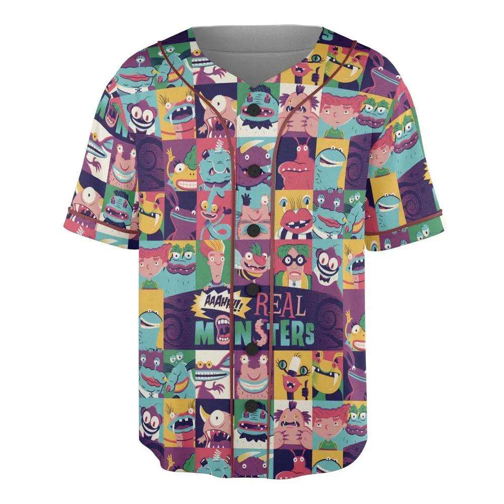 Aaahh!!! Real Monsters Characters Pattern Unisex Baseball Jersey - 3