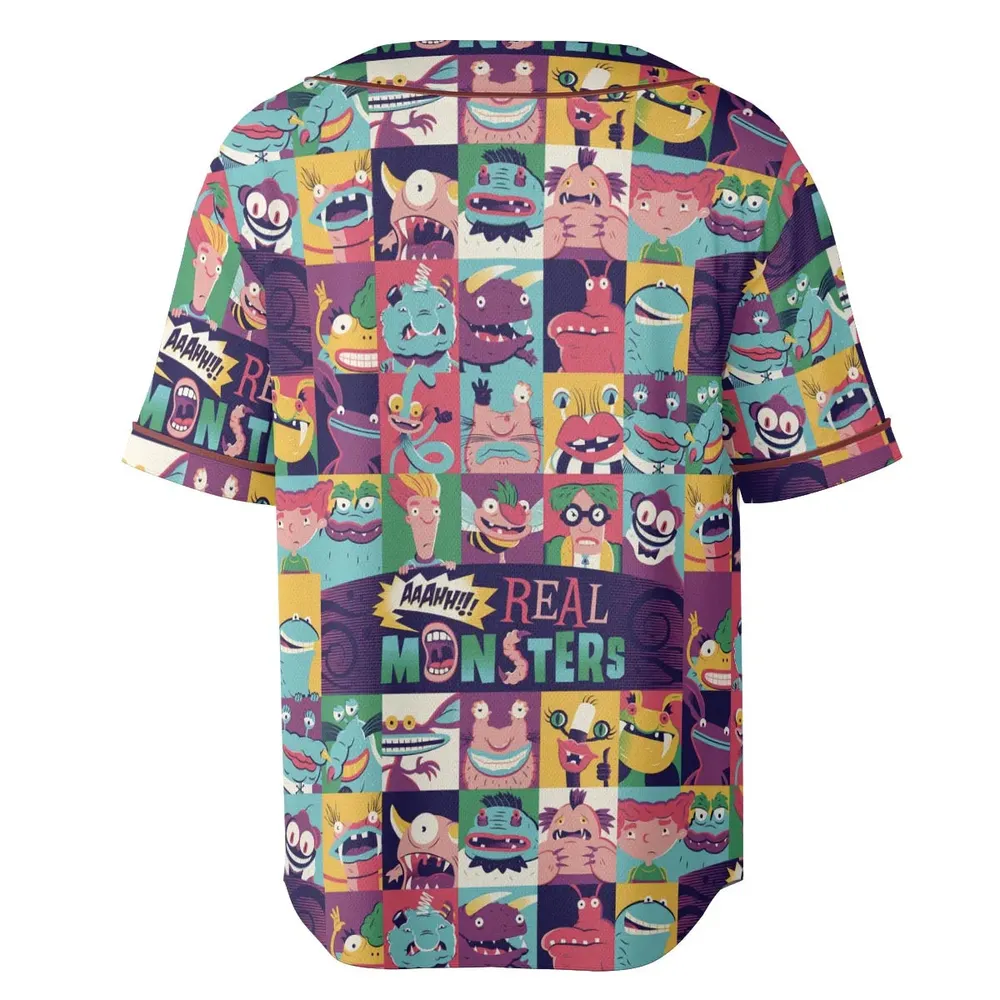 Aaahh!!! Real Monsters Characters Pattern Unisex Baseball Jersey - 4
