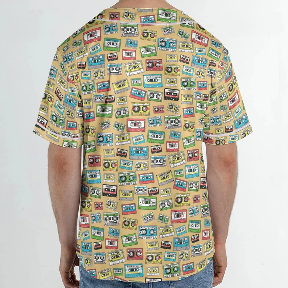 80s Playlist Pattern Unisex Baseball Jersey - 2