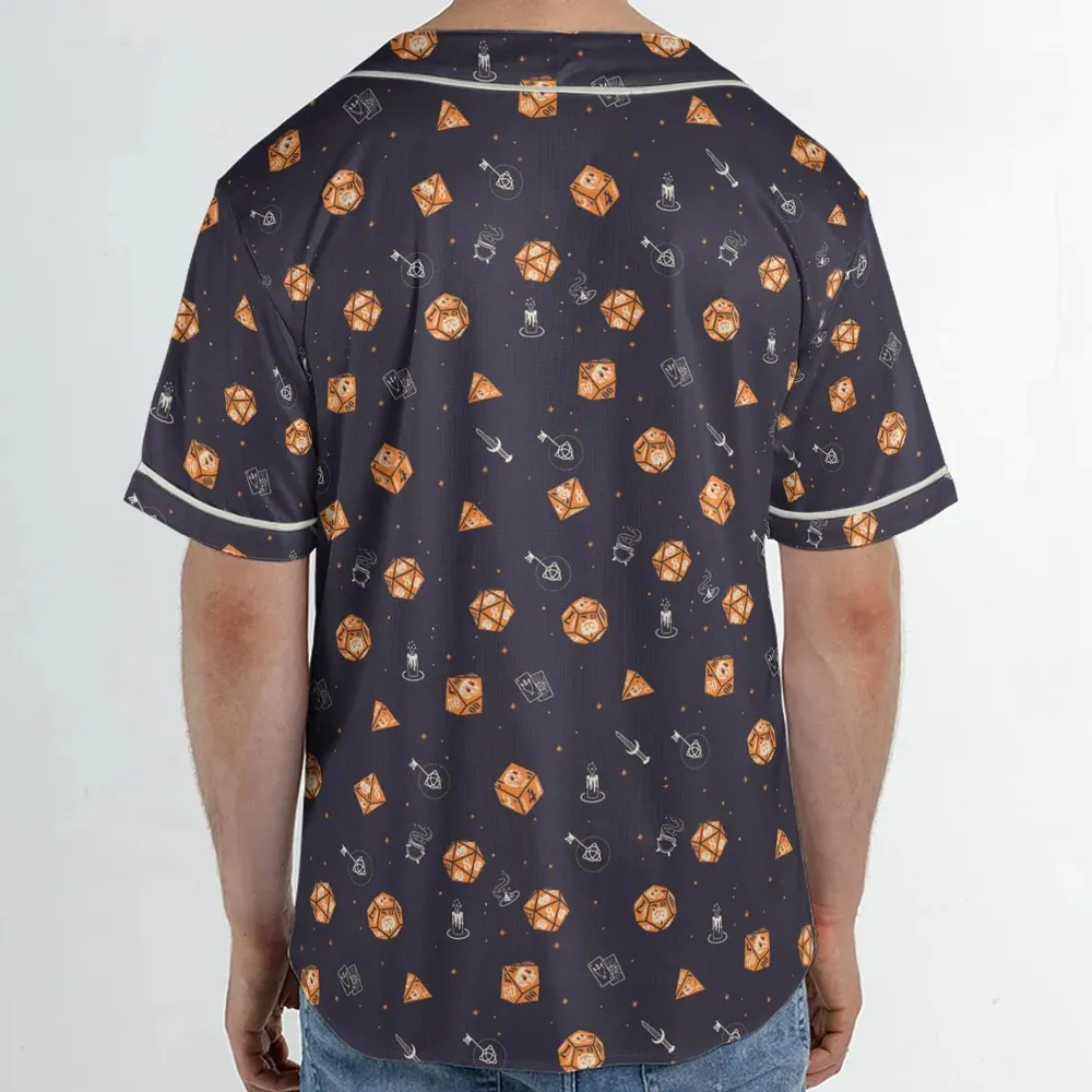 Halloween Dices Pattern Unisex Baseball Jersey - 2