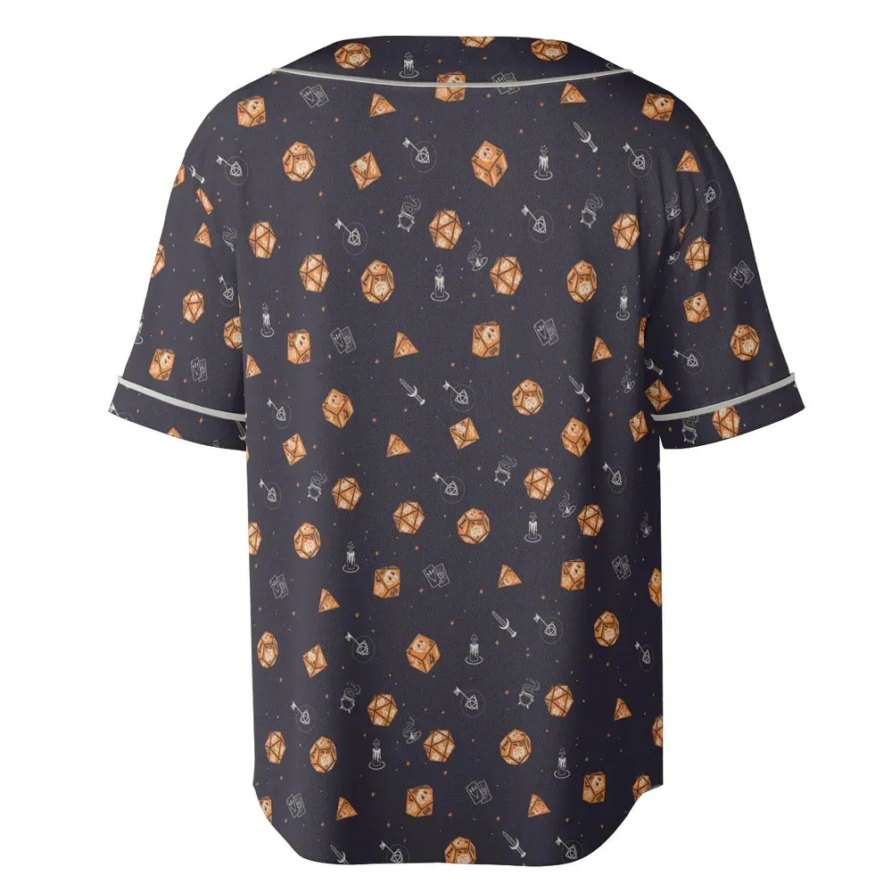 Halloween Dices Pattern Unisex Baseball Jersey - 4