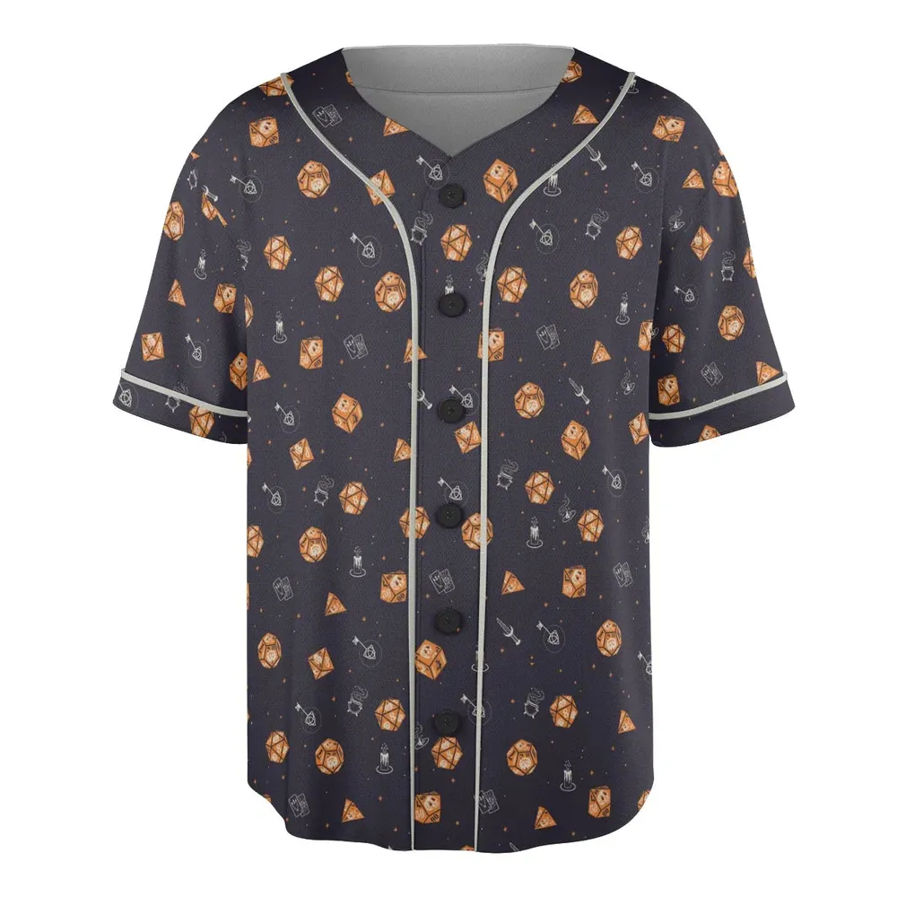 Halloween Dices Pattern Unisex Baseball Jersey - 3