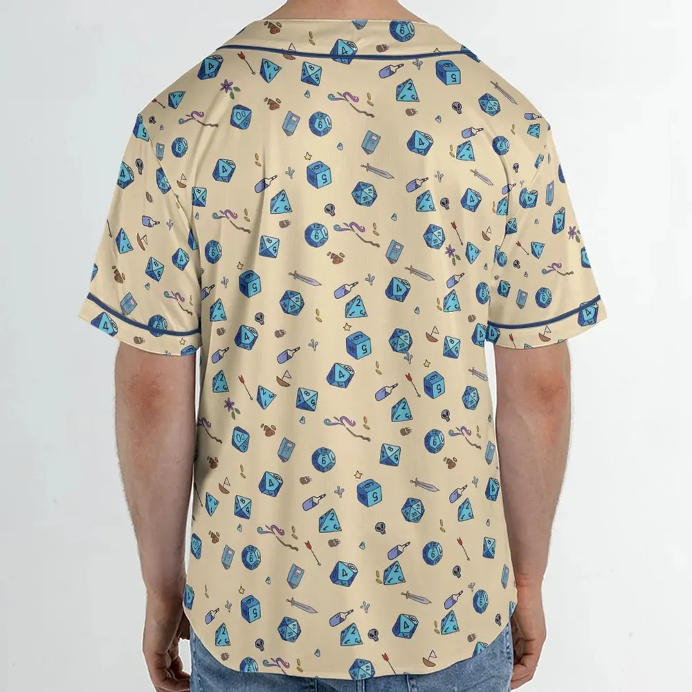 RPG DND Dices Pattern Unisex Baseball Jersey - 2