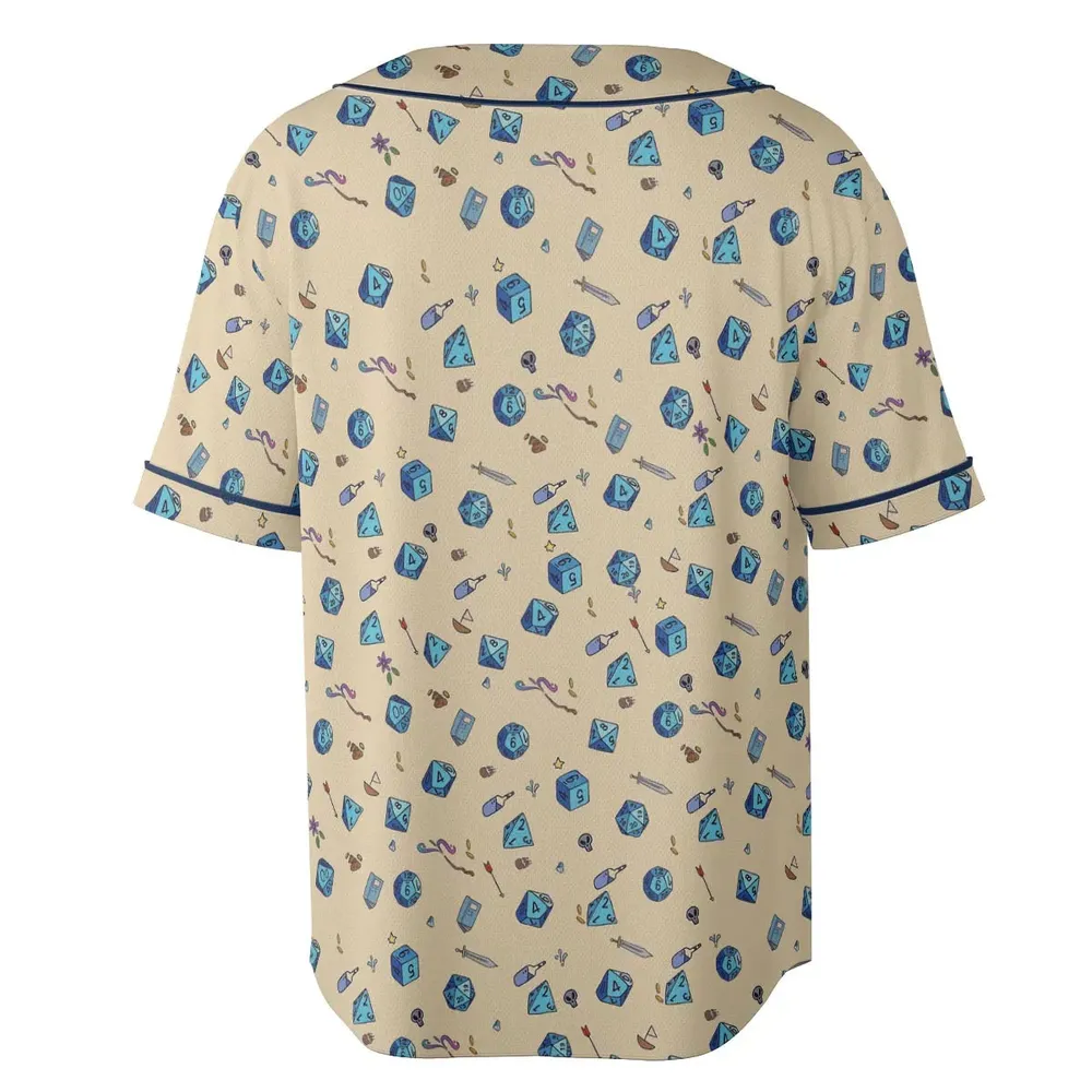 RPG DND Dices Pattern Unisex Baseball Jersey - 4