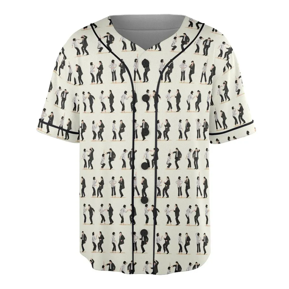 Mia Wallace and Vincent Vega Dance Pulp Fiction Unisex Baseball Jersey - 3
