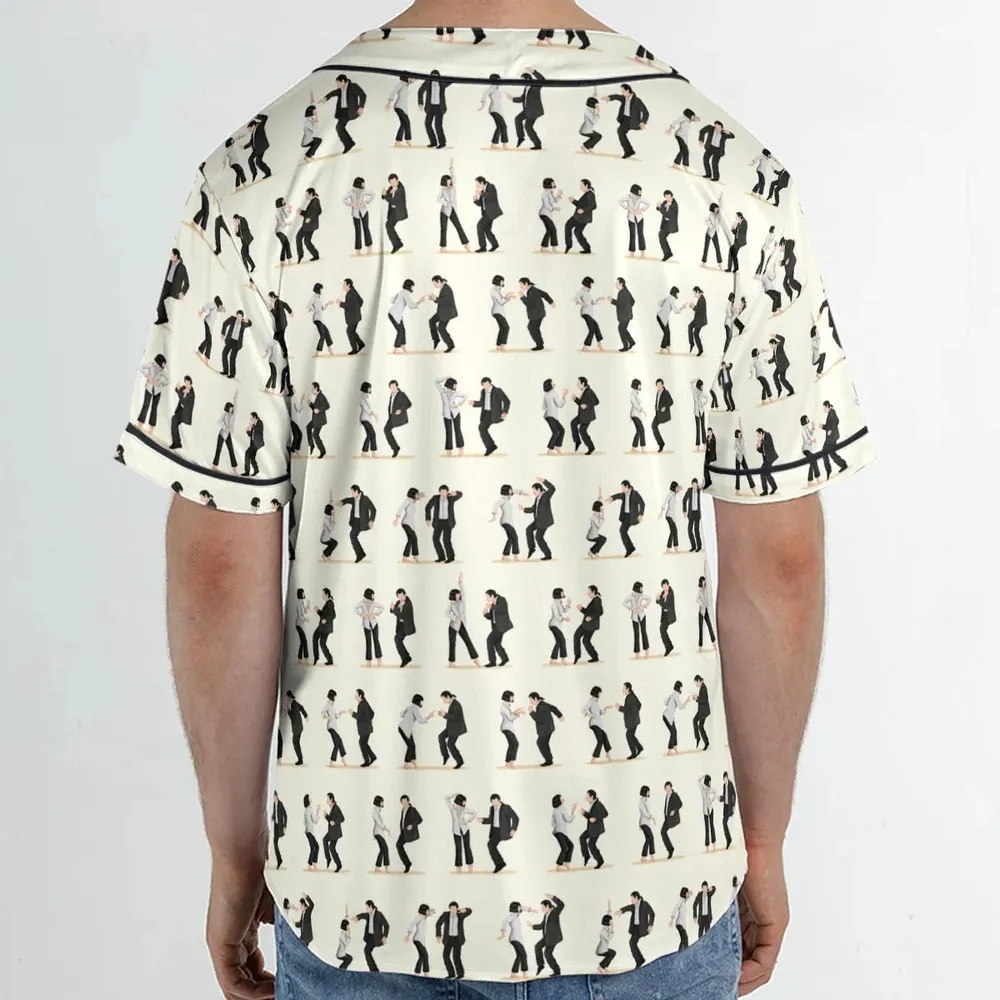 Mia Wallace and Vincent Vega Dance Pulp Fiction Unisex Baseball Jersey - 2