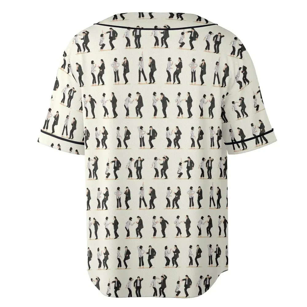 Mia Wallace and Vincent Vega Dance Pulp Fiction Unisex Baseball Jersey - 4