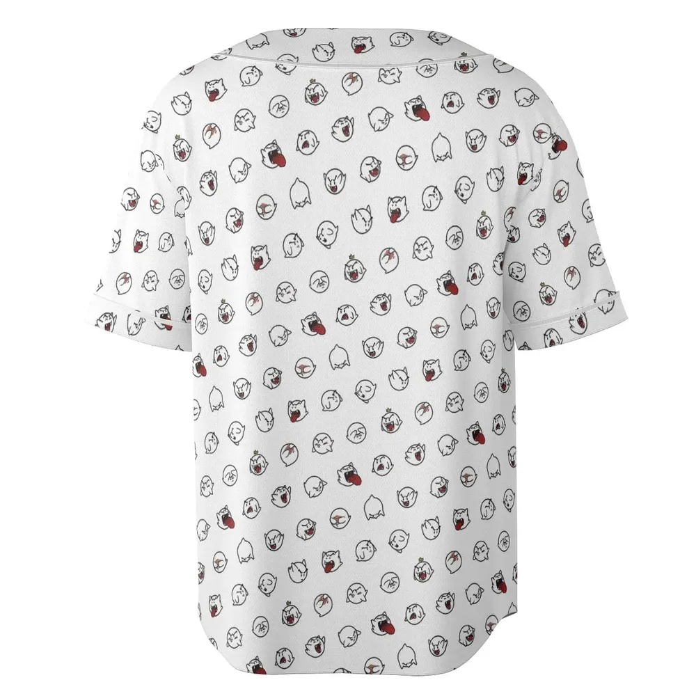 Super Mario Boo Pattern Unisex Baseball Jersey - 4