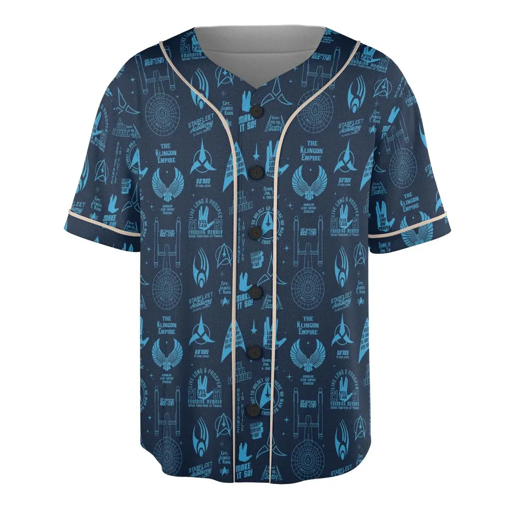 Trekkie Star Trek Pattern Unisex Baseball Jersey - 3