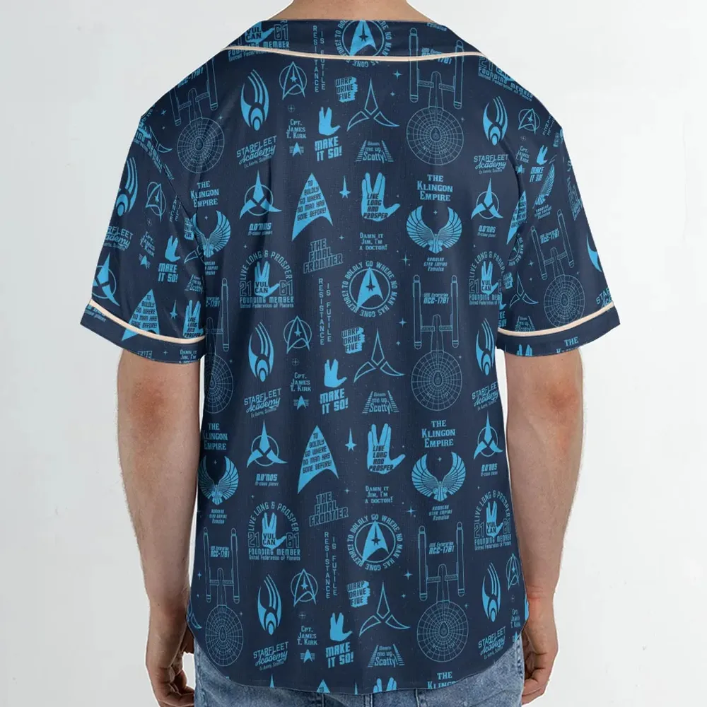 Trekkie Star Trek Pattern Unisex Baseball Jersey - 2