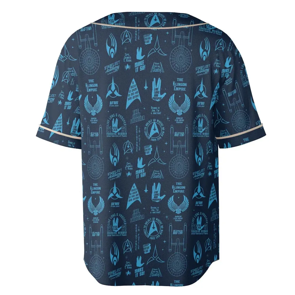 Trekkie Star Trek Pattern Unisex Baseball Jersey - 4