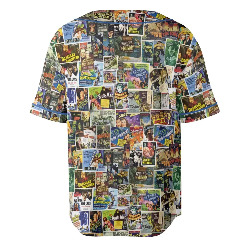 Vintage Horror Movies Unisex Baseball Jersey - 4