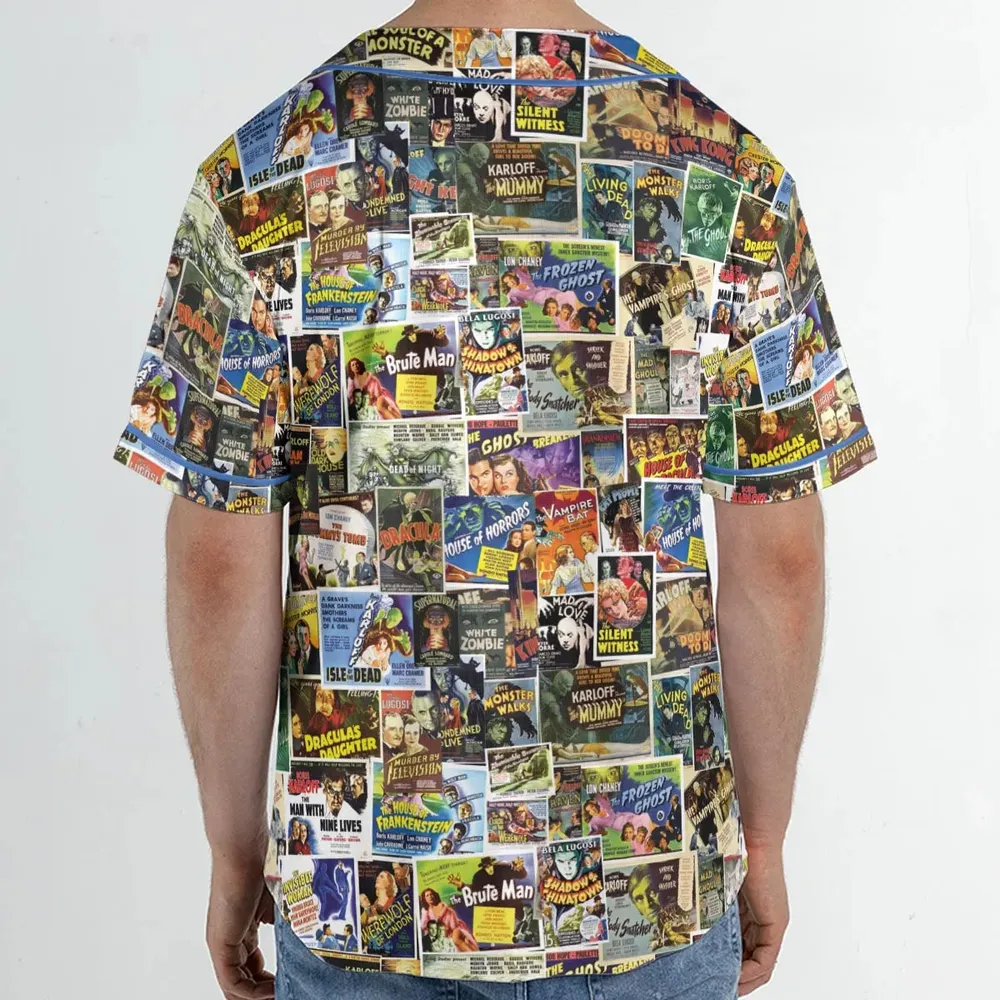 Vintage Horror Movies Unisex Baseball Jersey - 2