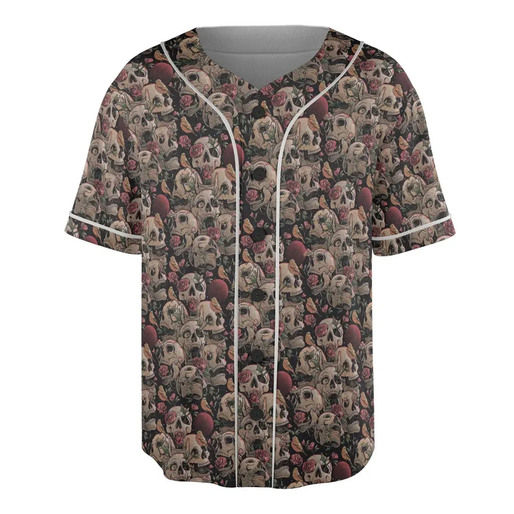 Life Grows Through Death Skull Unisex Baseball Jersey - 3
