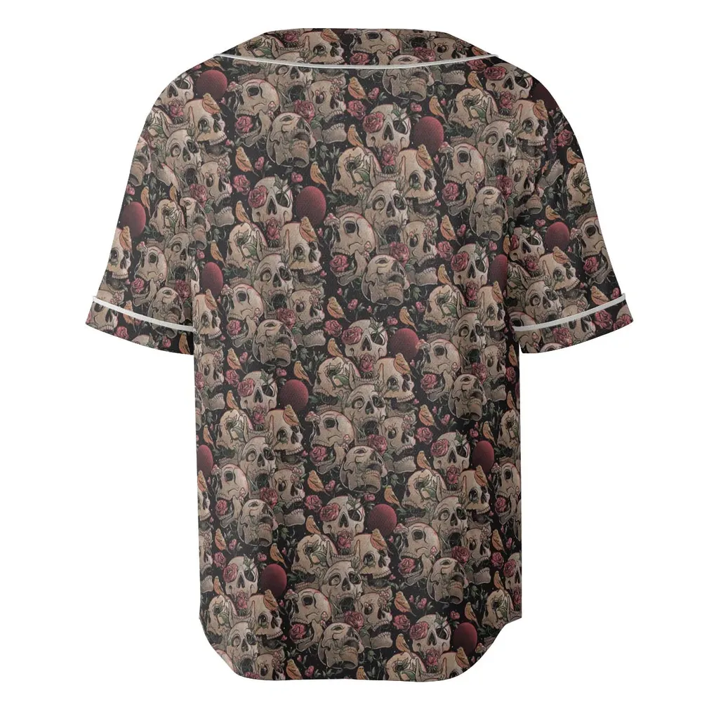Life Grows Through Death Skull Unisex Baseball Jersey - 4