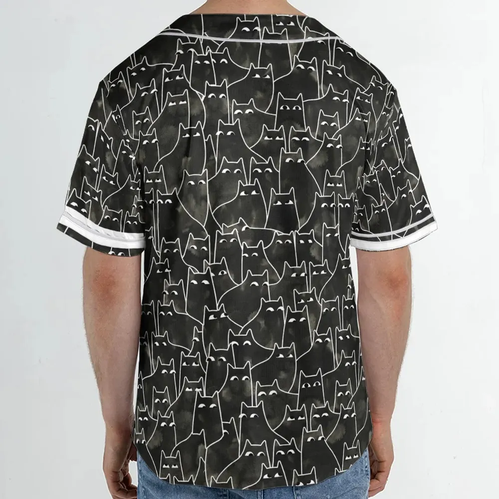 Suspicious Cats Funny Cat Unisex Baseball Jersey - 2