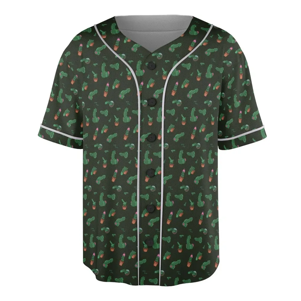 Funny Plants Pattern Unisex Baseball Jersey - 3