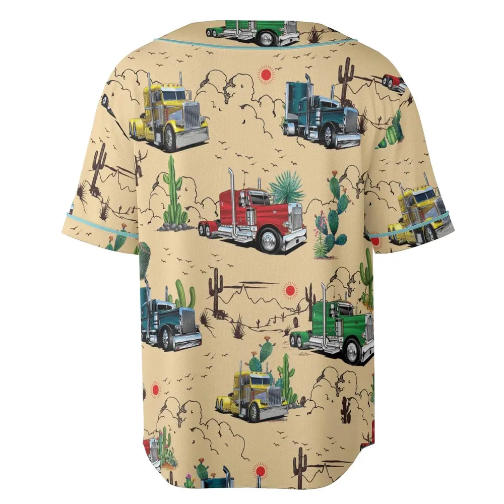 Peterbilt Semi Truck Pattern Unisex Baseball Jersey - 4