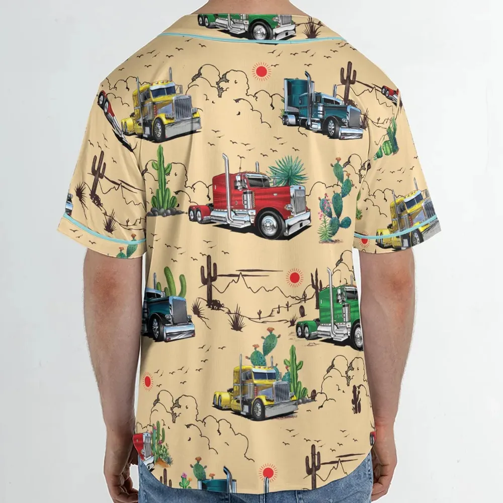 Peterbilt Semi Truck Pattern Unisex Baseball Jersey - 2