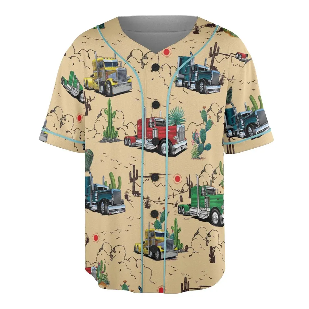 Peterbilt Semi Truck Pattern Unisex Baseball Jersey - 3