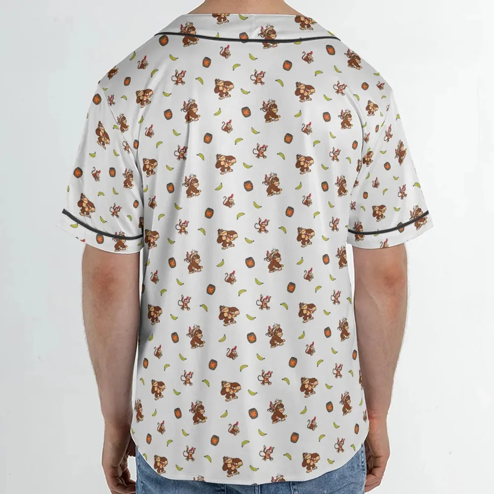 Nintendo Donkey Kong Characters Pattern Unisex Baseball Jersey - 2