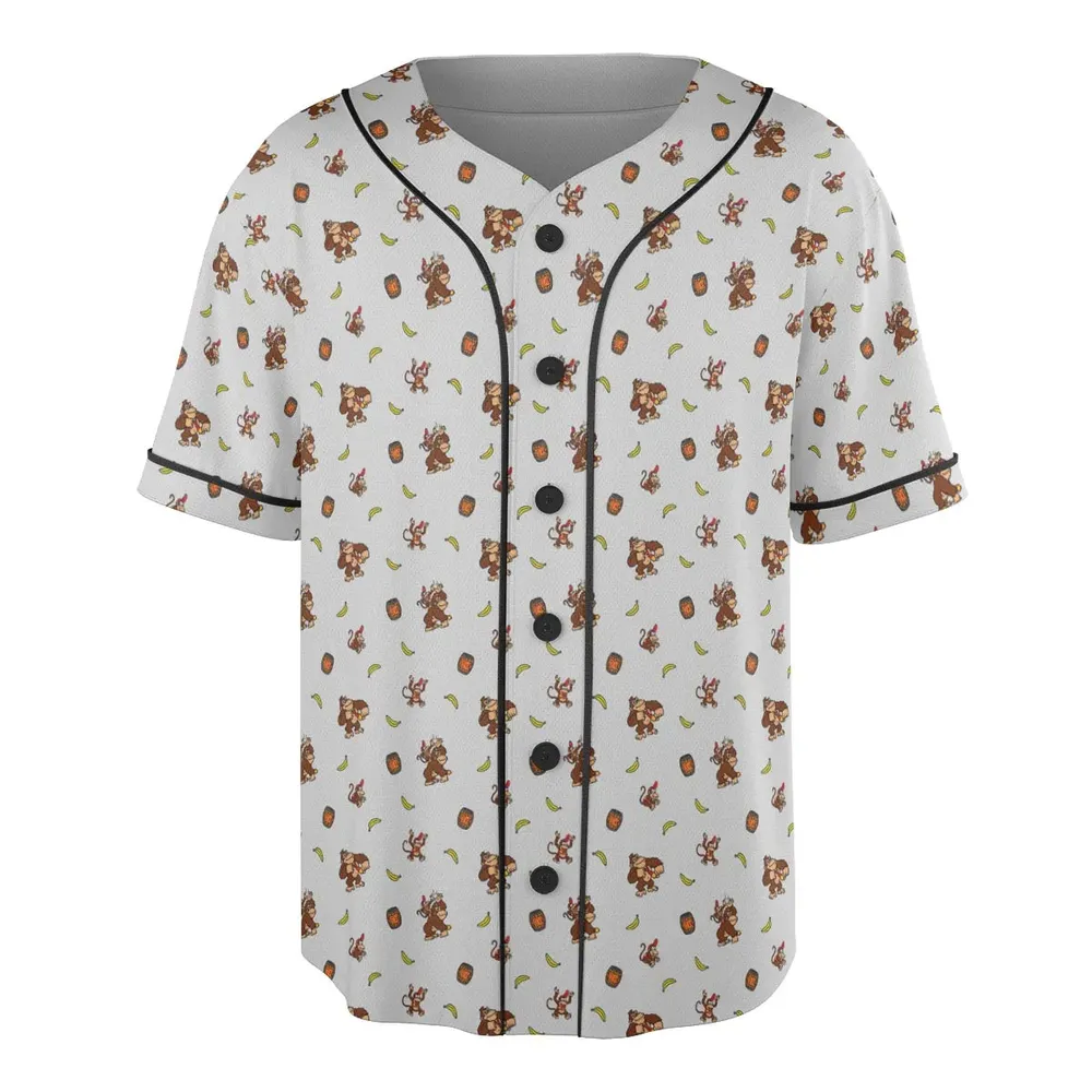 Nintendo Donkey Kong Characters Pattern Unisex Baseball Jersey - 3