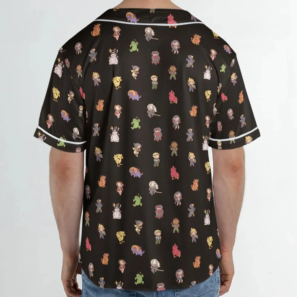 Final Fantasy Characters Pattern Unisex Baseball Jersey - 2