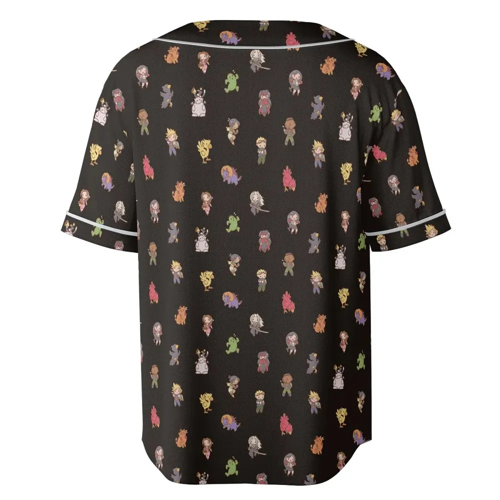 Final Fantasy Characters Pattern Unisex Baseball Jersey - 4