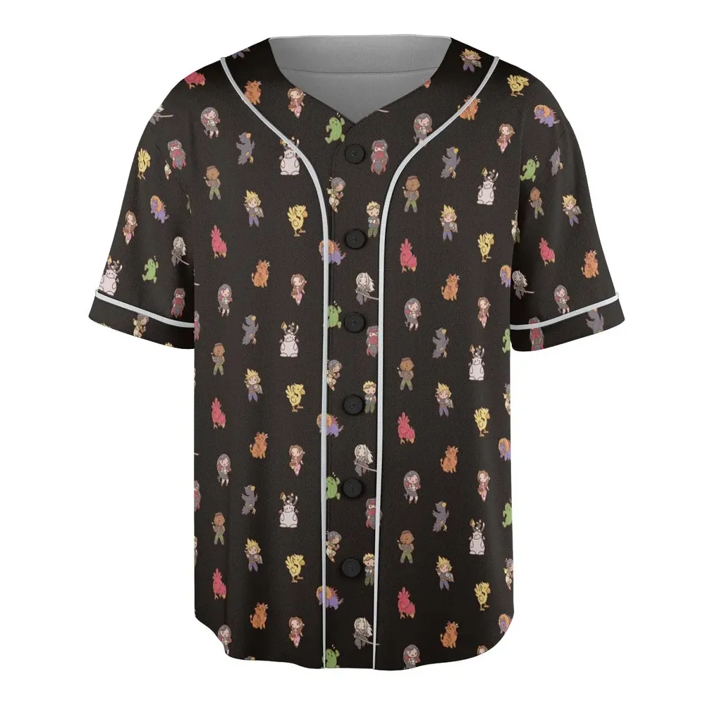 Final Fantasy Characters Pattern Unisex Baseball Jersey - 3