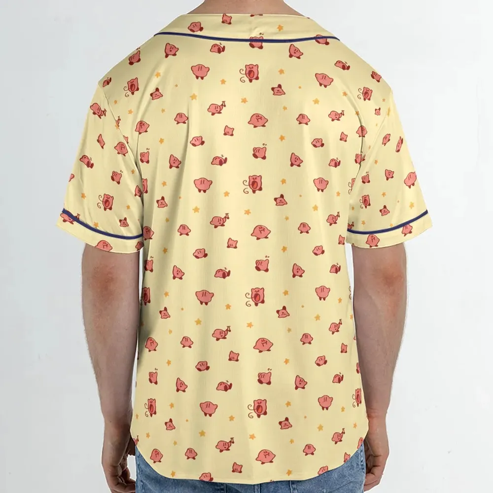 Nintendo Kirby Pattern Unisex Baseball Jersey - 2