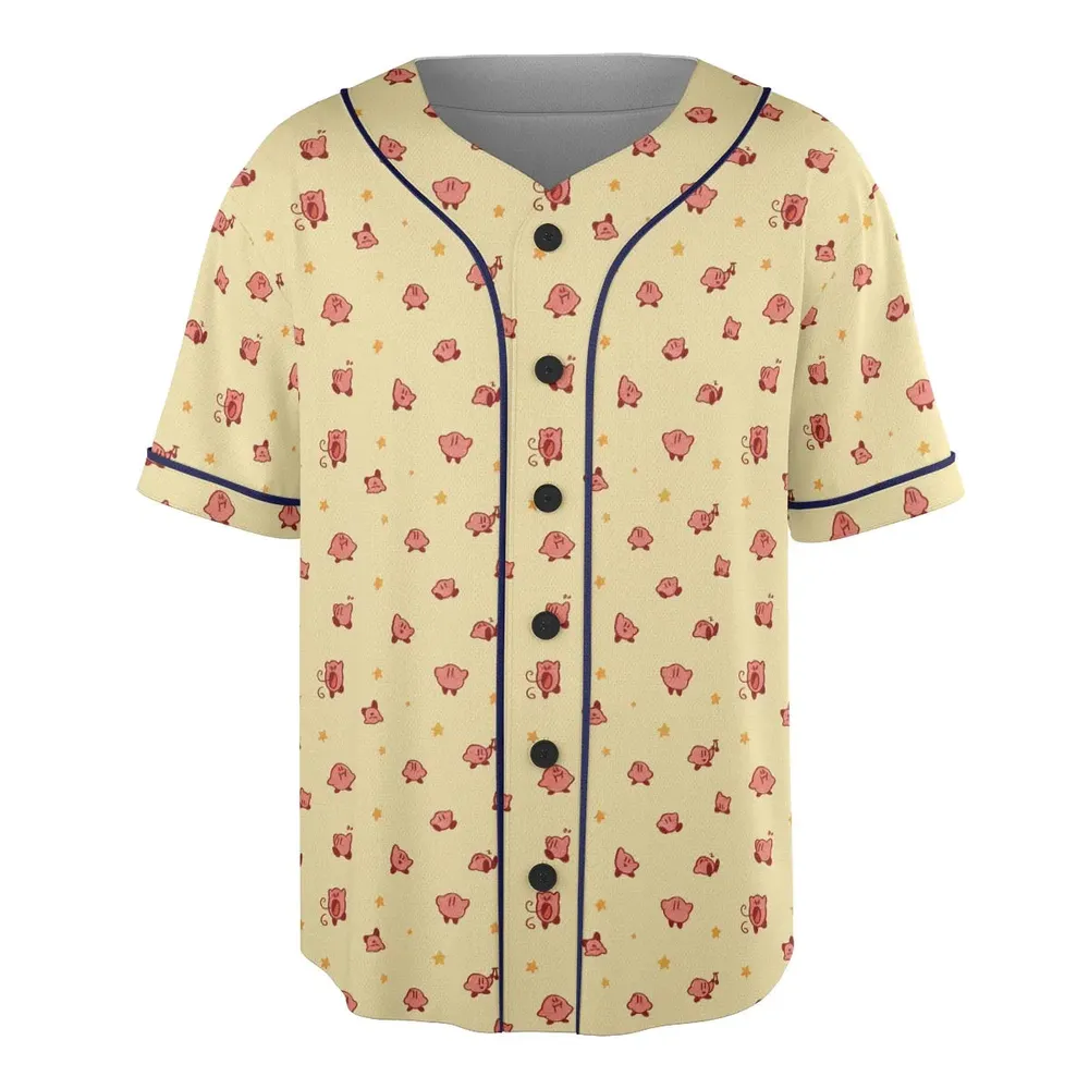 Nintendo Kirby Pattern Unisex Baseball Jersey - 3