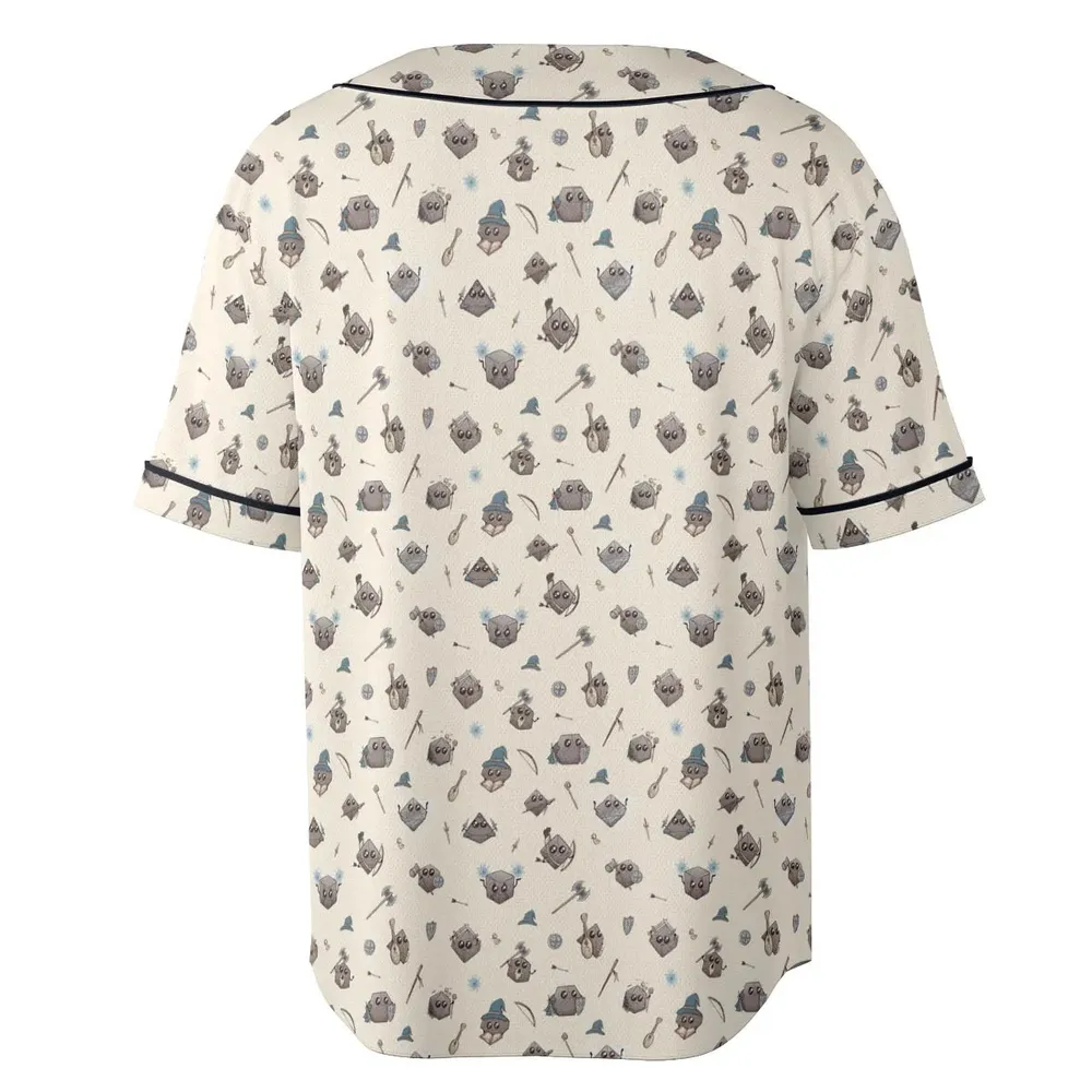 Kawaii Dices DnD Pattern Unisex Baseball Jersey - 4