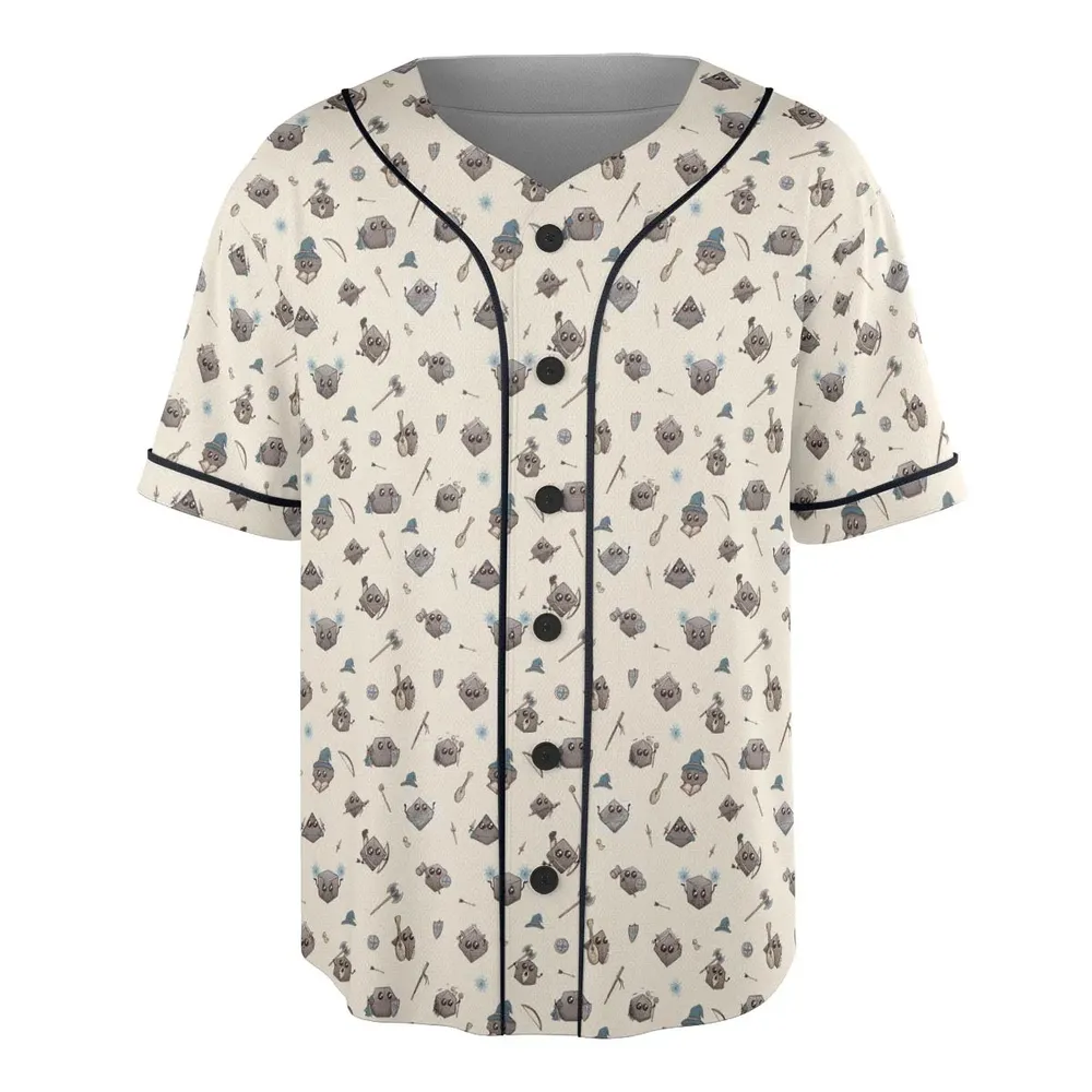 Kawaii Dices DnD Pattern Unisex Baseball Jersey - 3