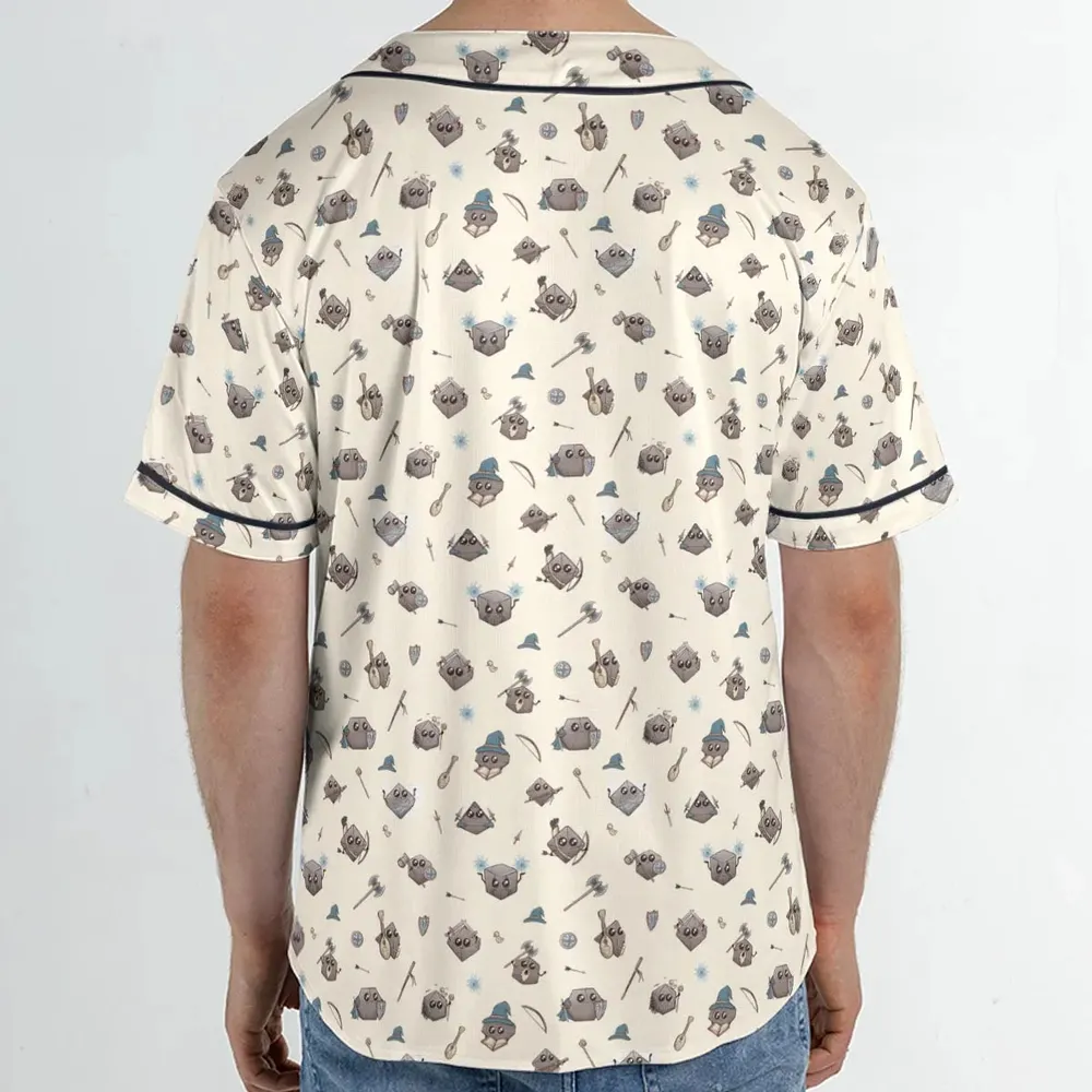 Kawaii Dices DnD Pattern Unisex Baseball Jersey - 2