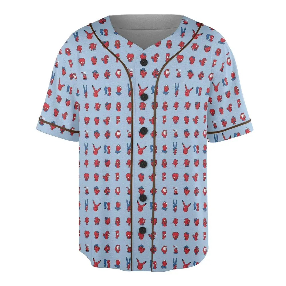 Funny Spider-Man Characters Pattern Unisex Baseball Jersey - 3